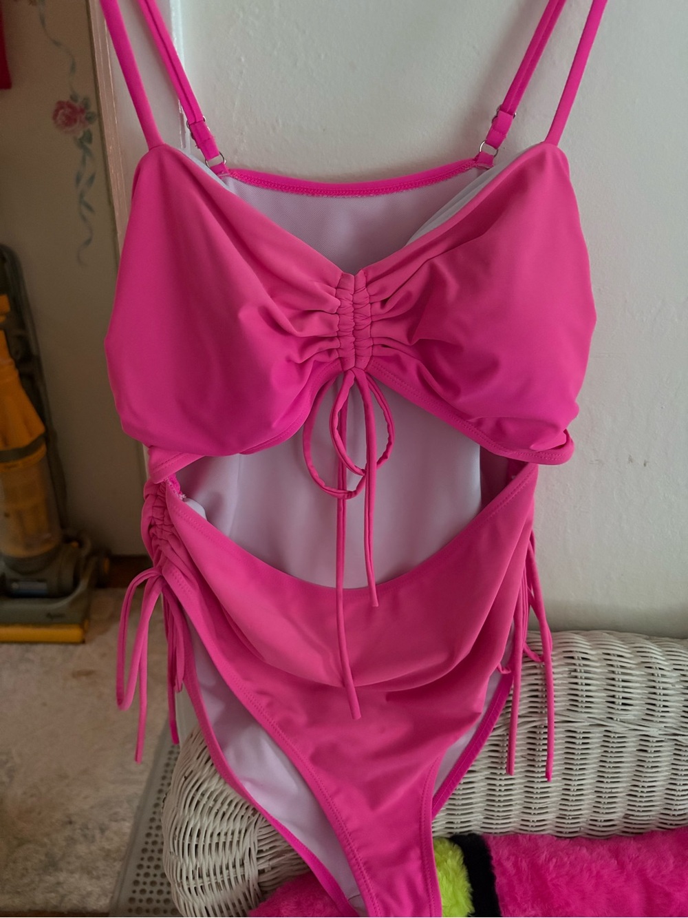 Pink Ruched One-Piece Swimsuit